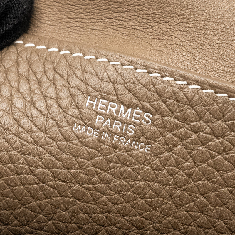 Hermes Halzan 25 Clemence Etoupe SHW Stamp B