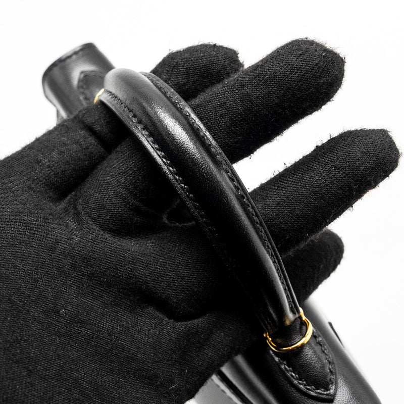 Hermes Mini Kelly Tadelakt Black GHW Stamp B