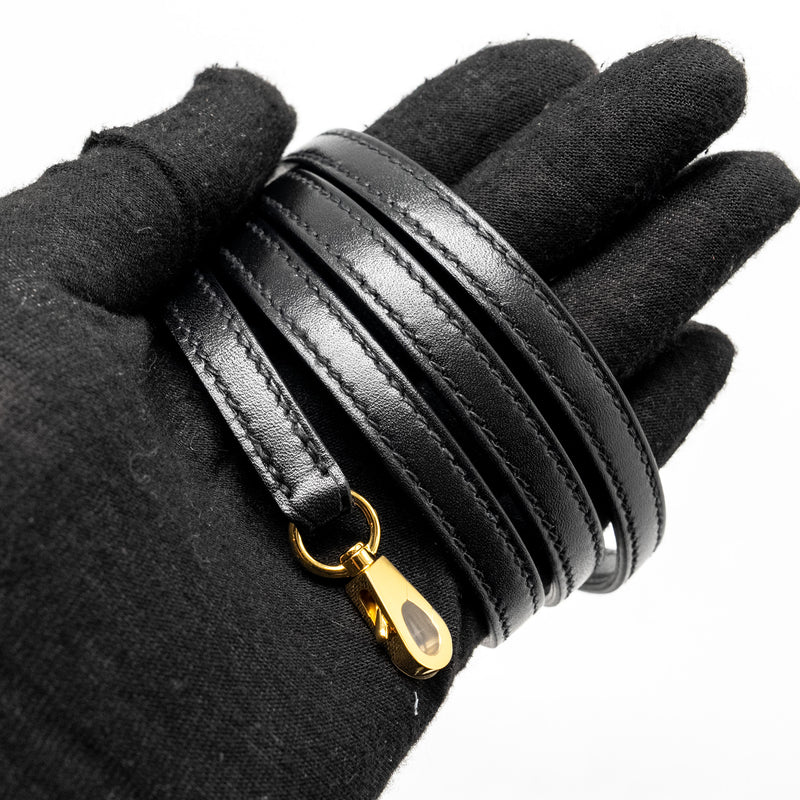 Hermes Mini Kelly Tadelakt Black GHW Stamp B