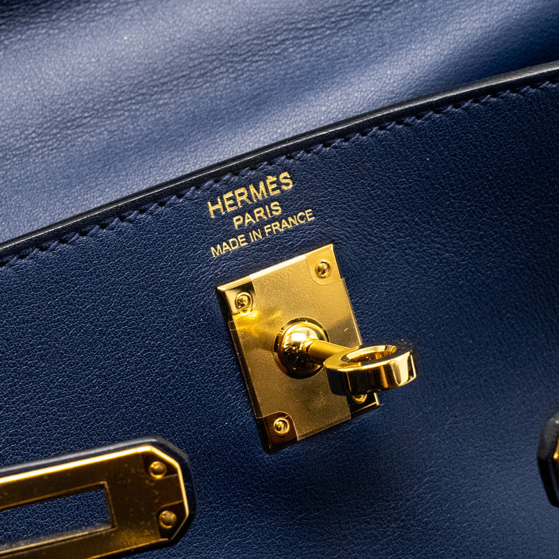 Hermes Kelly 25 Swift Bleu Navy GHW Stamp Y