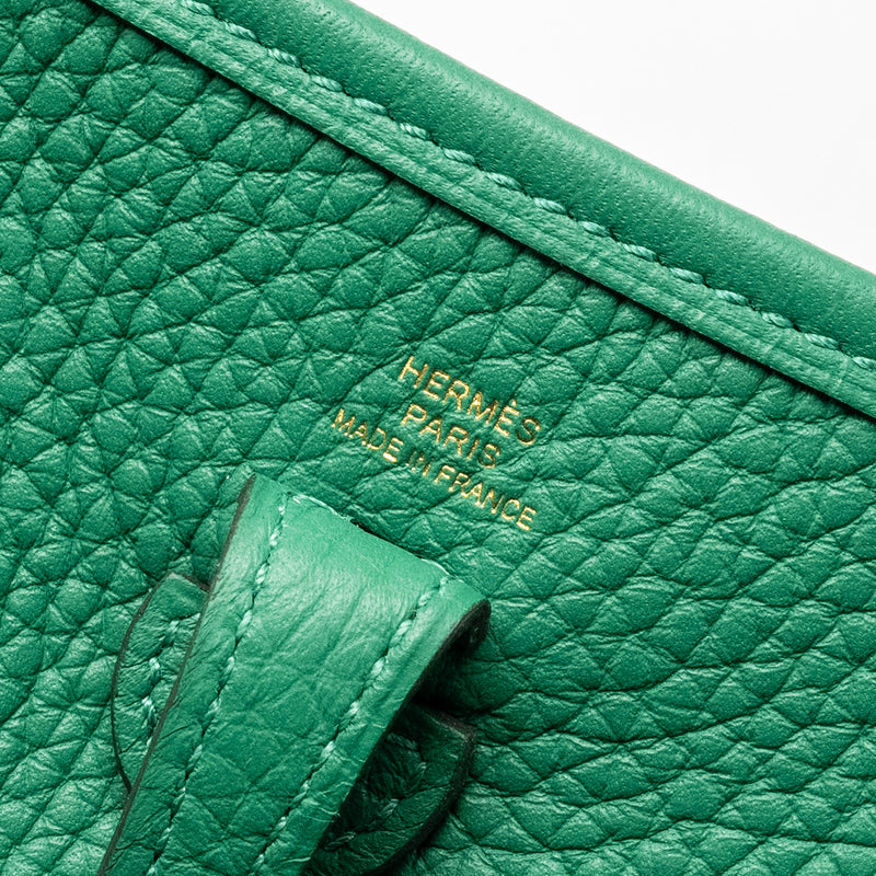 Hermes Mini Evelyn Clemence Vert Vertigo GHW Stamp W