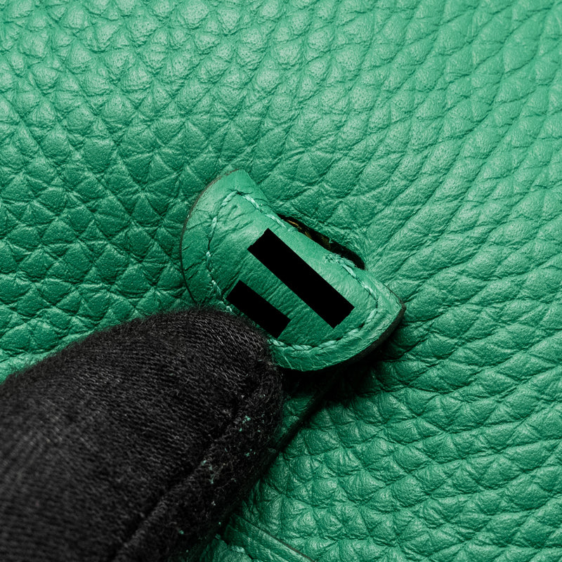 Hermes Mini Evelyn Clemence Vert Vertigo GHW Stamp W