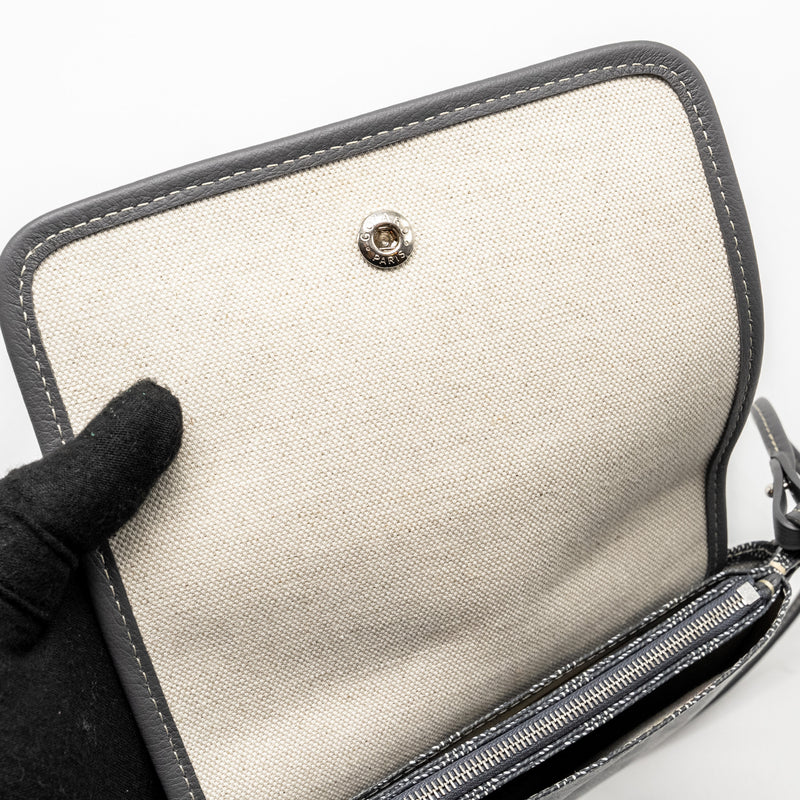 Goyard Plumet Pochette Pocket Wallet Goyardline Canvas Grey SHW