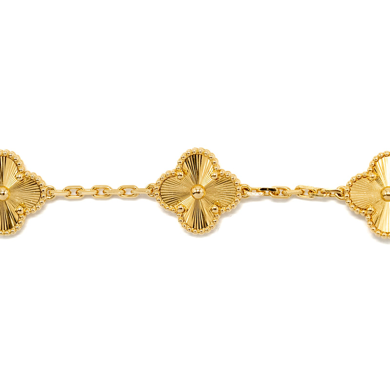 Van Cleef & Arpels Vintage Alhambra Bracelet, 5 Motifs Yellow Gold