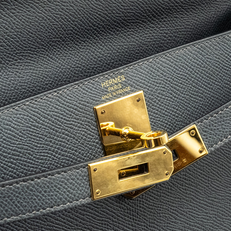 Hermes Kelly 28 Epsom Vert Amande GHW Stamp Z