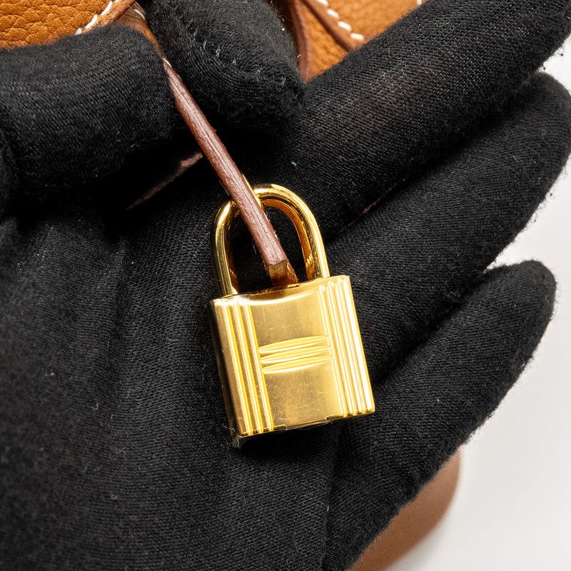 Hermes Picotin 18 Lock Bag Barenia Faubourg Fauve GHW Stamp W
