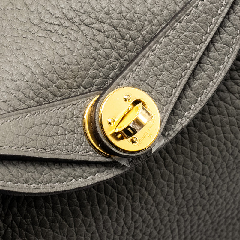 Hermes Mini lindy Clemence Gris Meyer GHW Stamp U