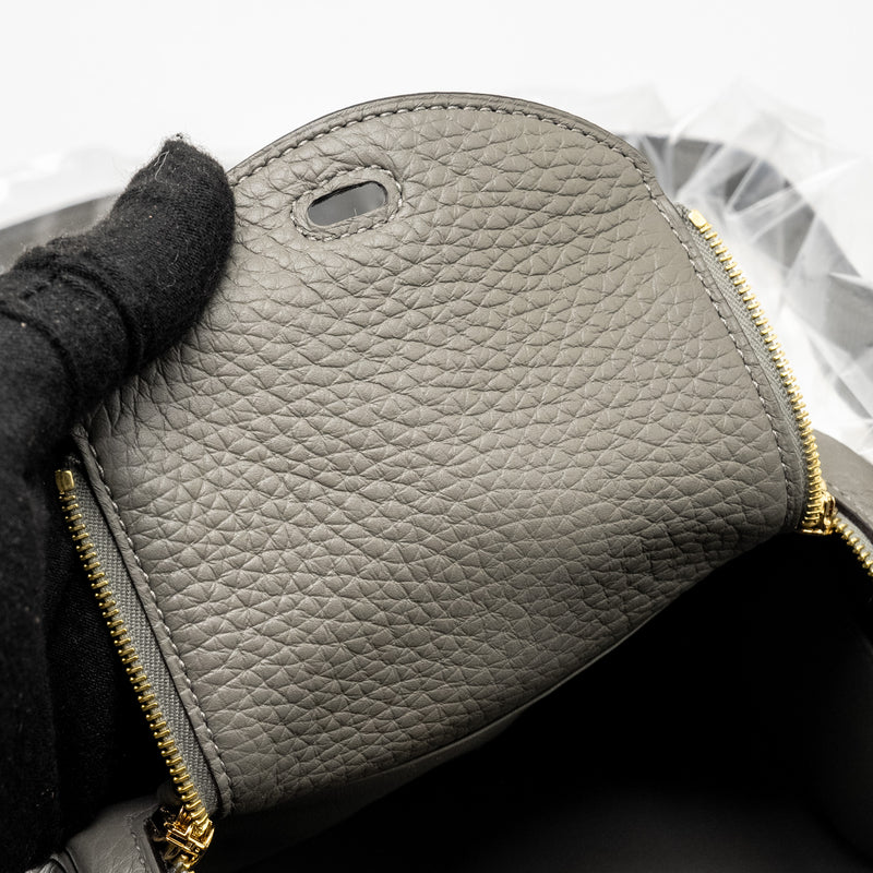 Hermes Mini lindy Clemence Gris Meyer GHW Stamp U