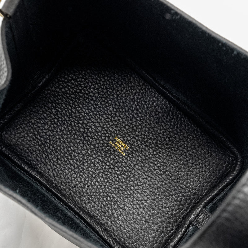 Hermes Picotin 18 Lock Bag Clemence Black GHW Stamp W