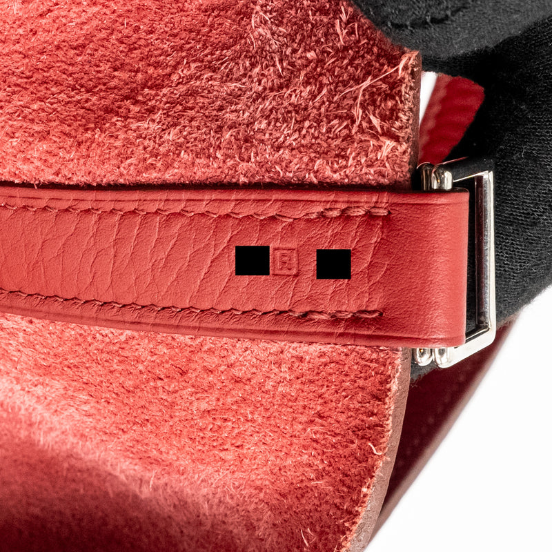 Hermes Picotin 26 Lock Bag Clemence Red SHW Stamp Square R