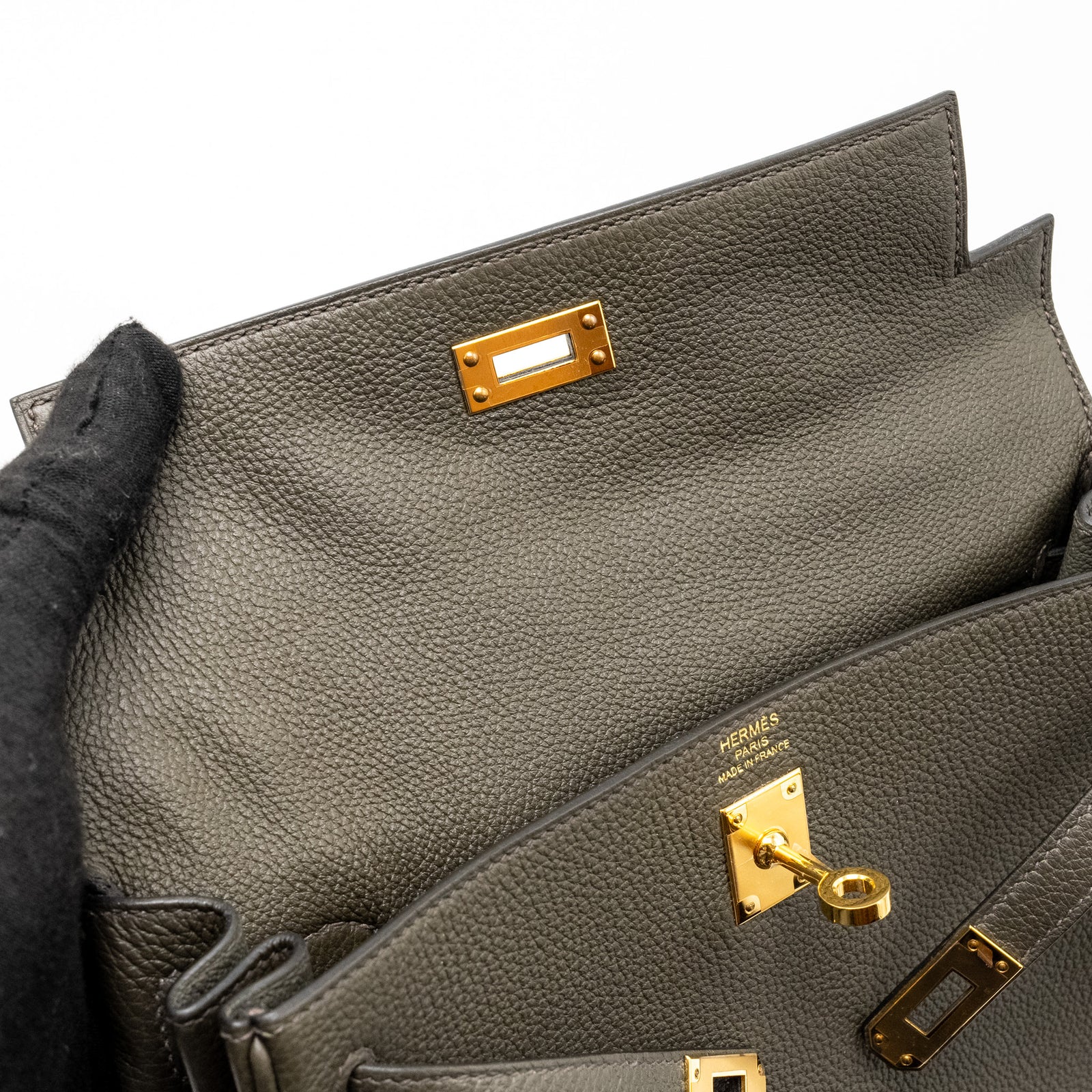 Hermes Kelly 25 Togo C6 Vert De Gris GHW Stamp Z