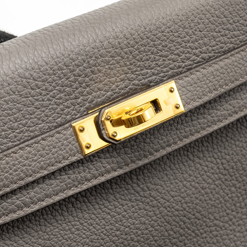 Hermes Kelly 25 Togo Gris Etain GHW Stamp Z