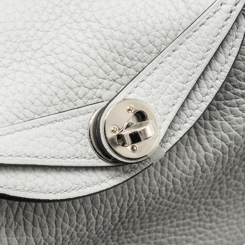 Hermes Mini Lindy Clemence Blue Pale SHW Stamp W
