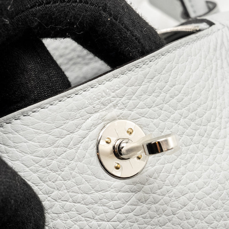 Hermes Mini Lindy Clemence Blue Pale SHW Stamp W