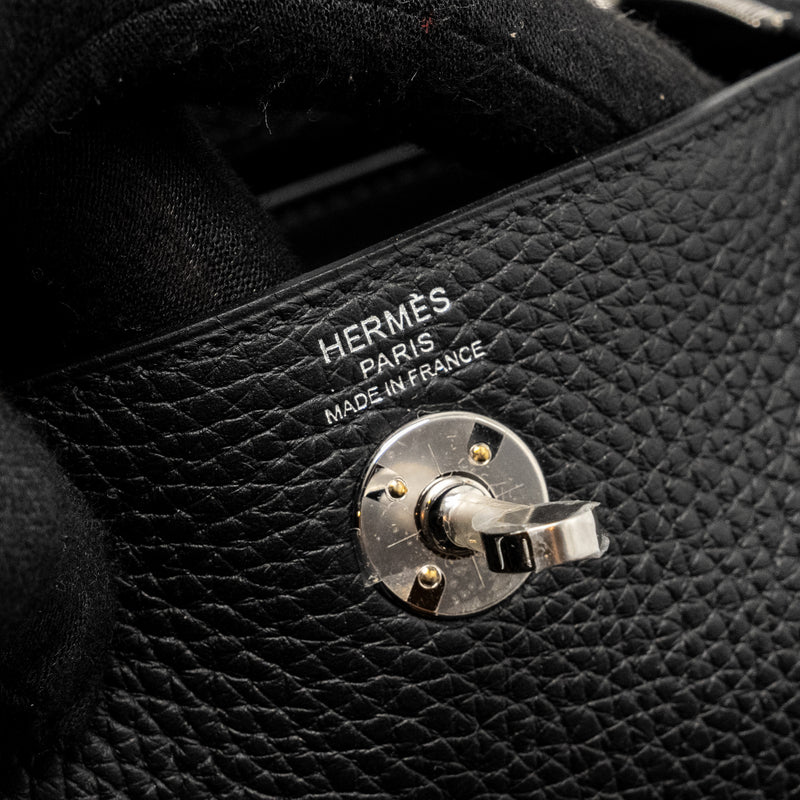 Hermes Mini Lindy Clemence Black SHW Stamp U