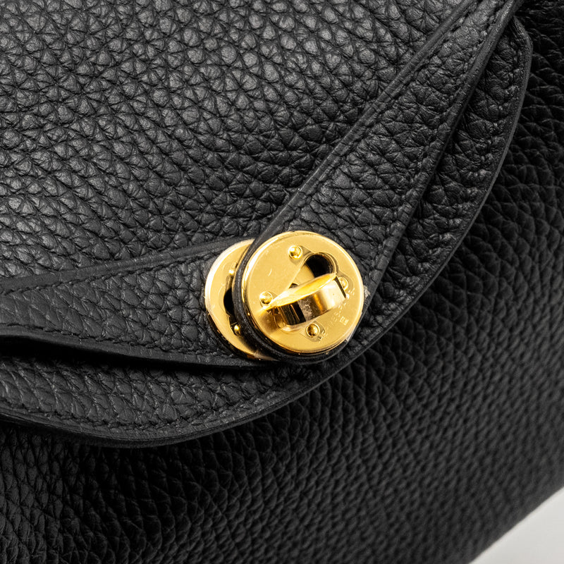 Hermes Mini Lindy II Clemence Black GHW Stamp W