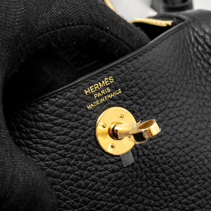 Hermes Mini Lindy II Clemence Black GHW Stamp W