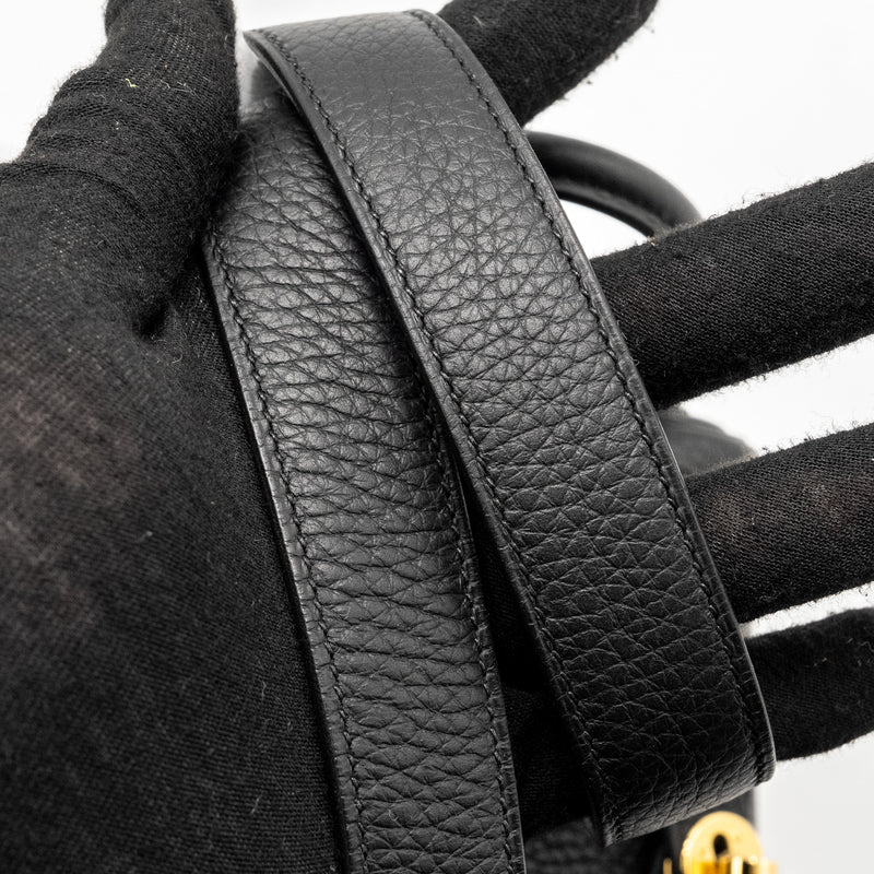 Hermes Mini Lindy II Clemence Black GHW Stamp W