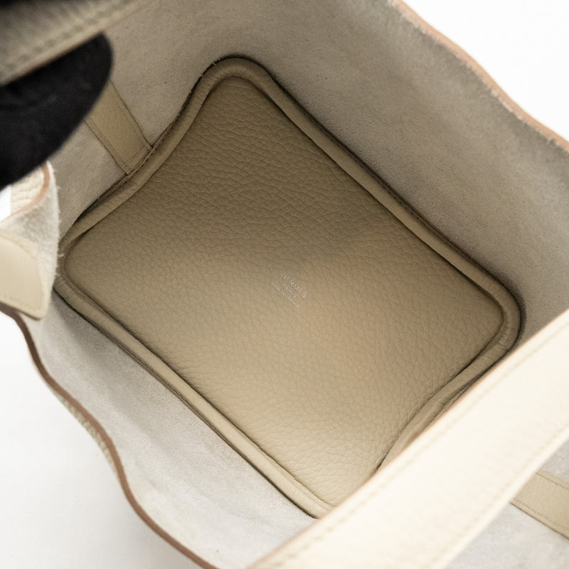 Hermes Picotin 18 Lock Bag Clemence Beton SHW Stamp W