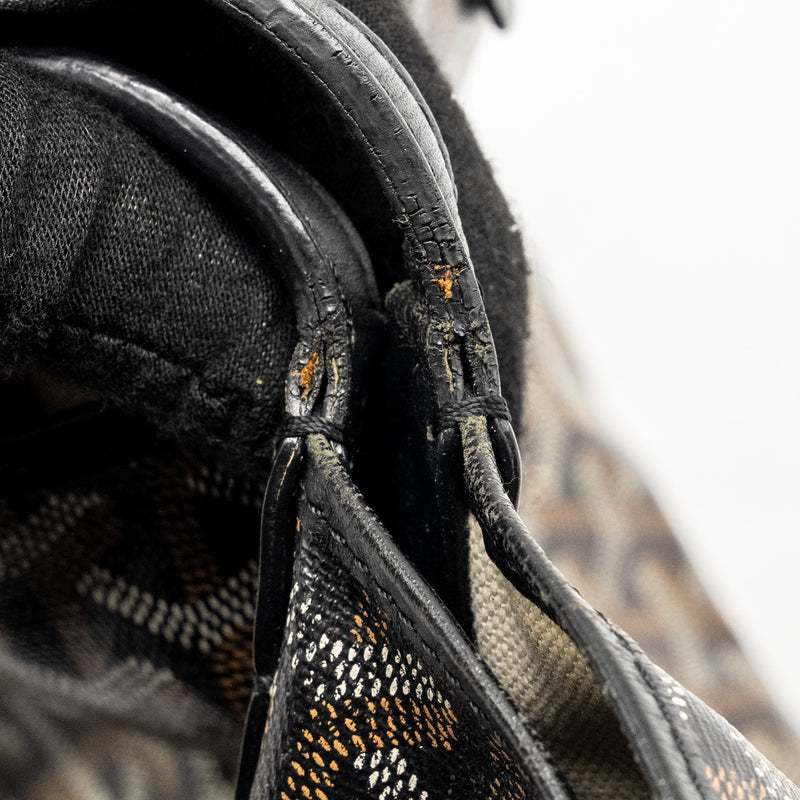 Goyard Saint Louis PM Tote Bag Goyardine Canvas / Calfskin Black SHW