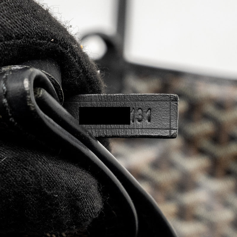 Goyard Saint Louis PM Tote Bag Goyardine Canvas / Calfskin Black SHW