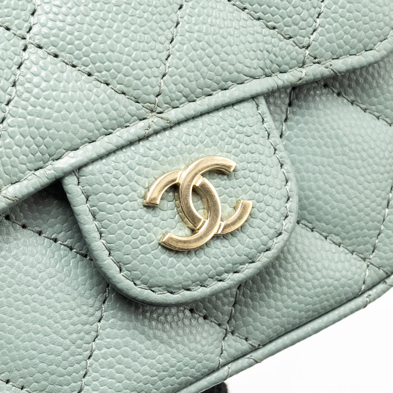 Chanel Mini Flap Vanity With Chain Caviar Light Green LGHW