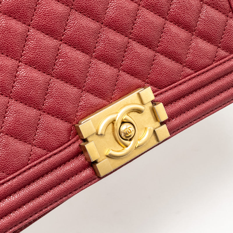 Chanel Medium Boy Bag Caviar Red GHW