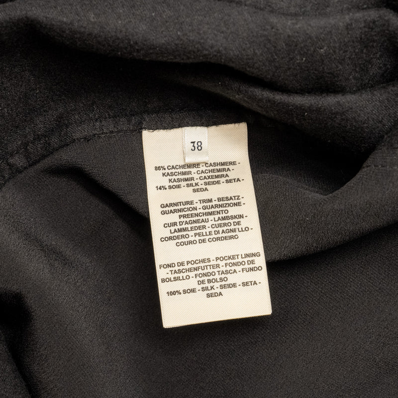 Hermes Size 38 Shirt Jacket Cashmere/Silk Black SHW