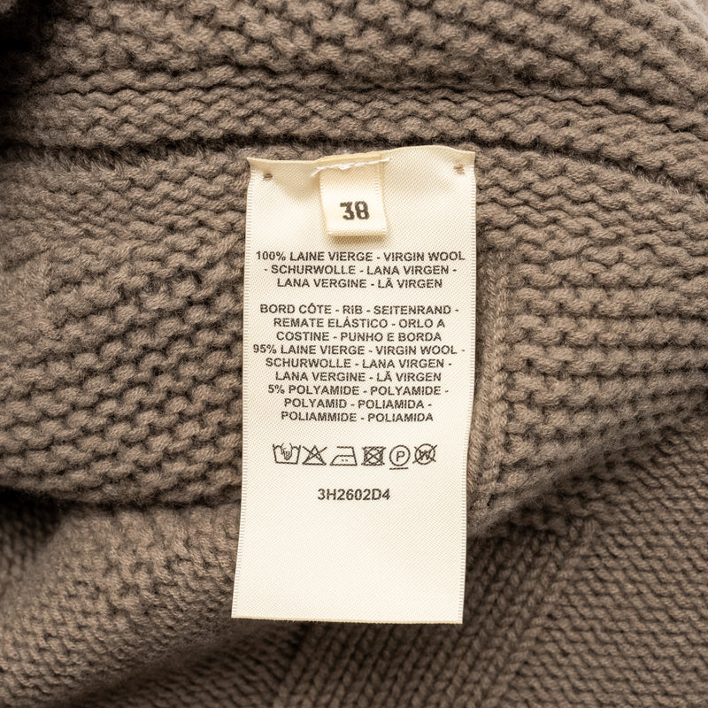 Hermes Size 38 Pull Inspi Cape Virgin Wool Gris Etoupe