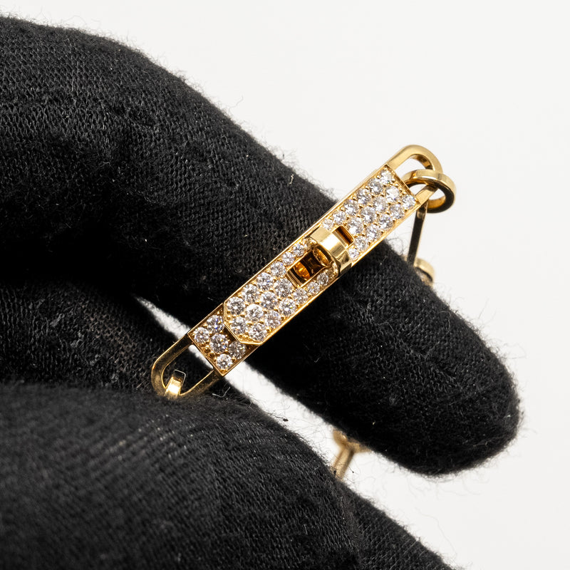 Hermes Size ST Kelly Chaine Bracelet Small Model, Yellow Gold/Diamonds