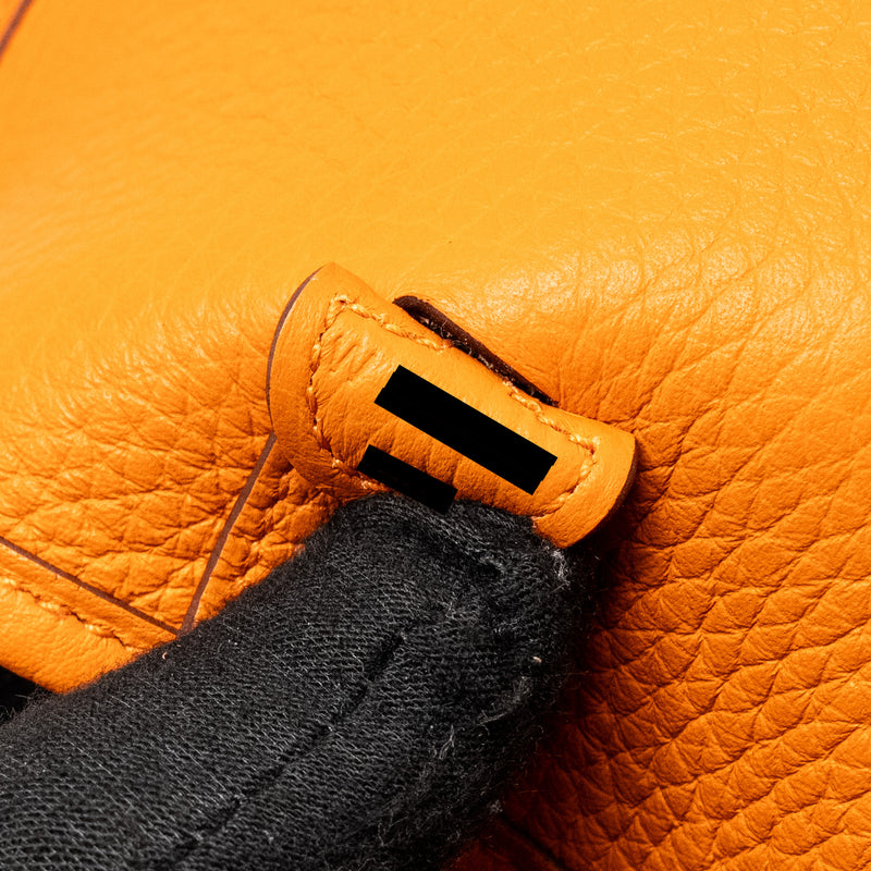 Hermes Mini Evelyn Clemence Orange SHW Stamp W