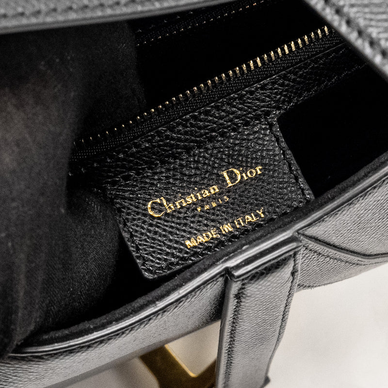 Dior Medium Saddle Bag Calfskin BLACK GHW