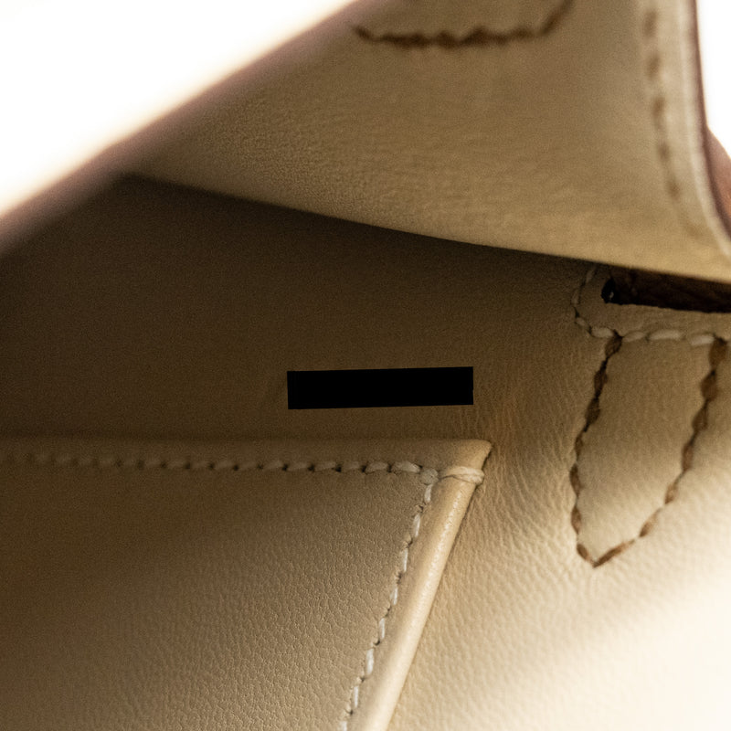 Hermes Mini Kelly II Epsom Craie/Biscuit LGHW Stamp W