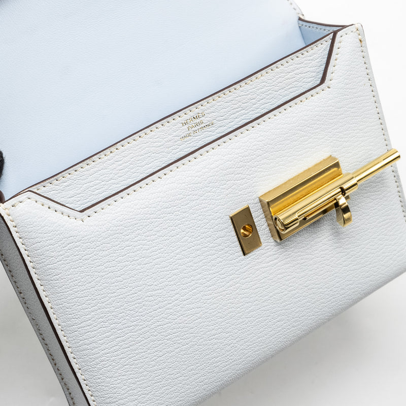 Hermes Mini Verrou Chevre Mysore Blue Brume GHW Stamp Y