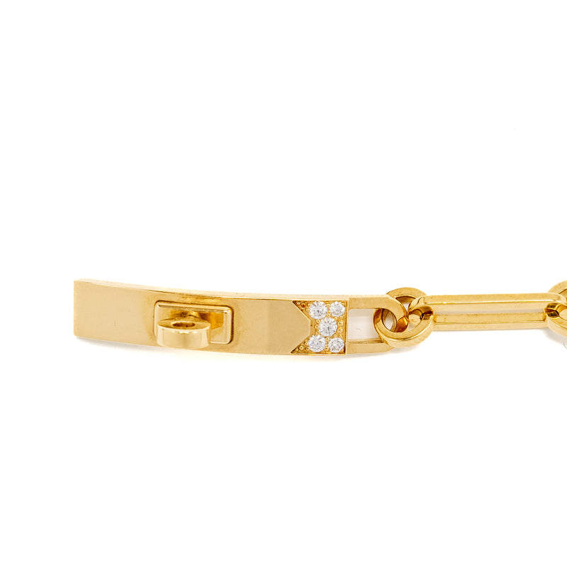 Hermes Size SH Kelly Chaine Bracelet, Small Model Yellow Gold/Diamonds
