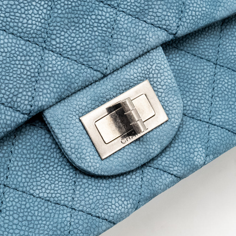 Chanel Maxi 2.55 Reissue Flap Bag Caviar Blue Ruthenium hardware