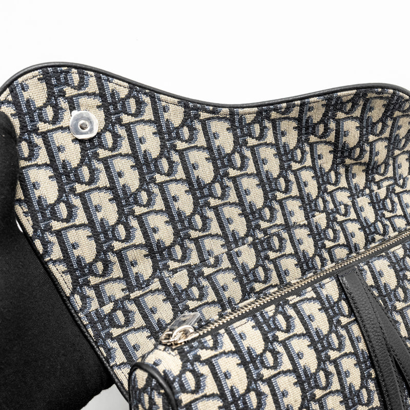 Dior Homme Saddle Bag Oblique Jacquard Beige/Black GHW