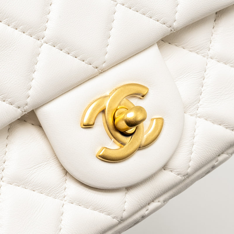 Chanel Pearl Crush Mini Rectangular Flap Bag Lambskin White GHW (Microchip)