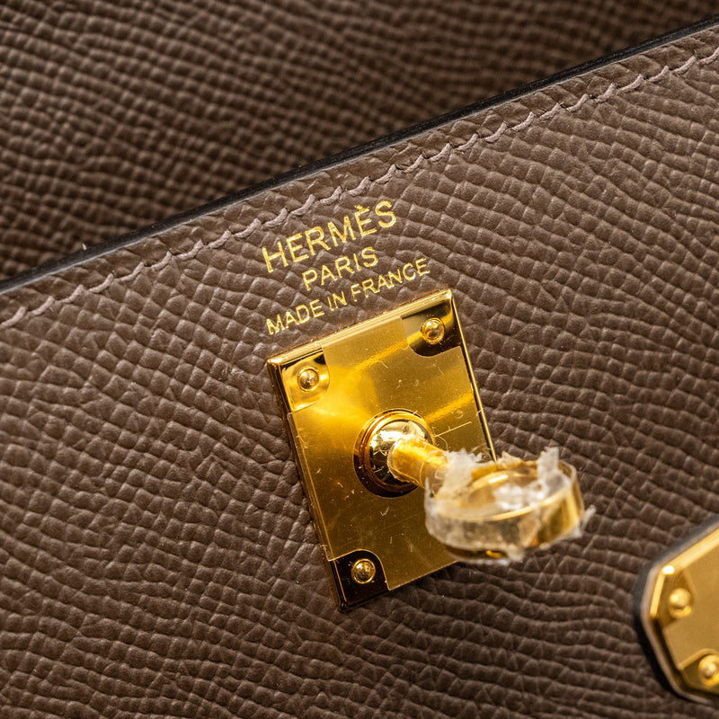 Hermes Kelly 25 Epsom Ecorce/Etoupe/Noir GHW Stamp B