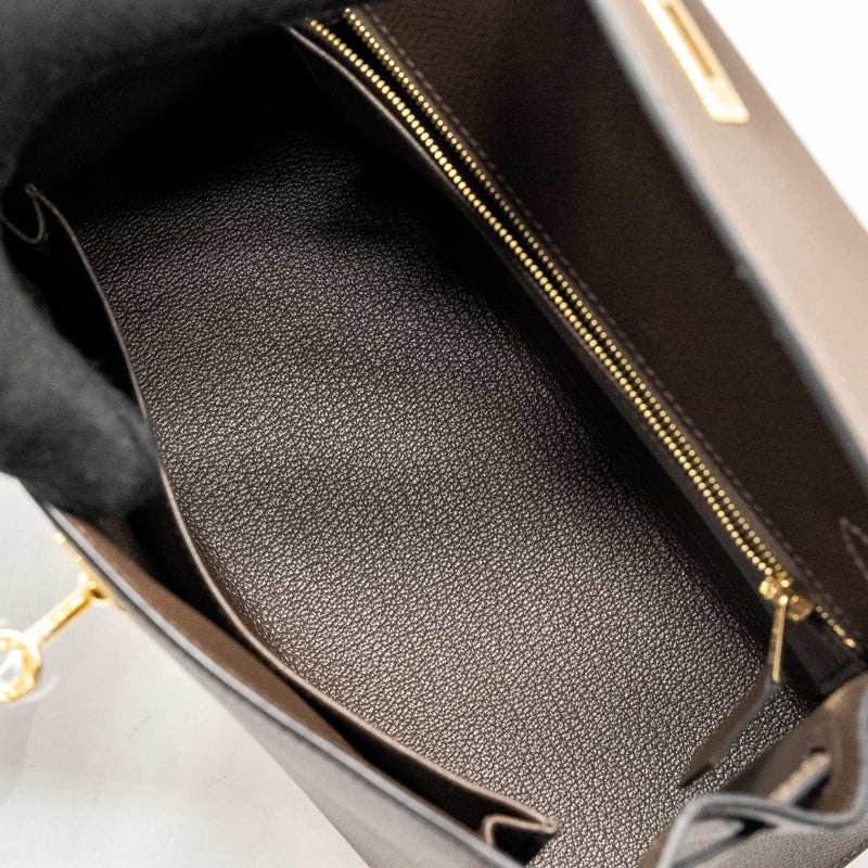 Hermes Kelly 25 Epsom Ecorce/Etoupe/Noir GHW Stamp B