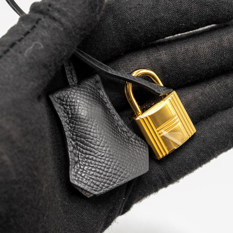 Hermes Kelly 25 Epsom Ecorce/Etoupe/Noir GHW Stamp B