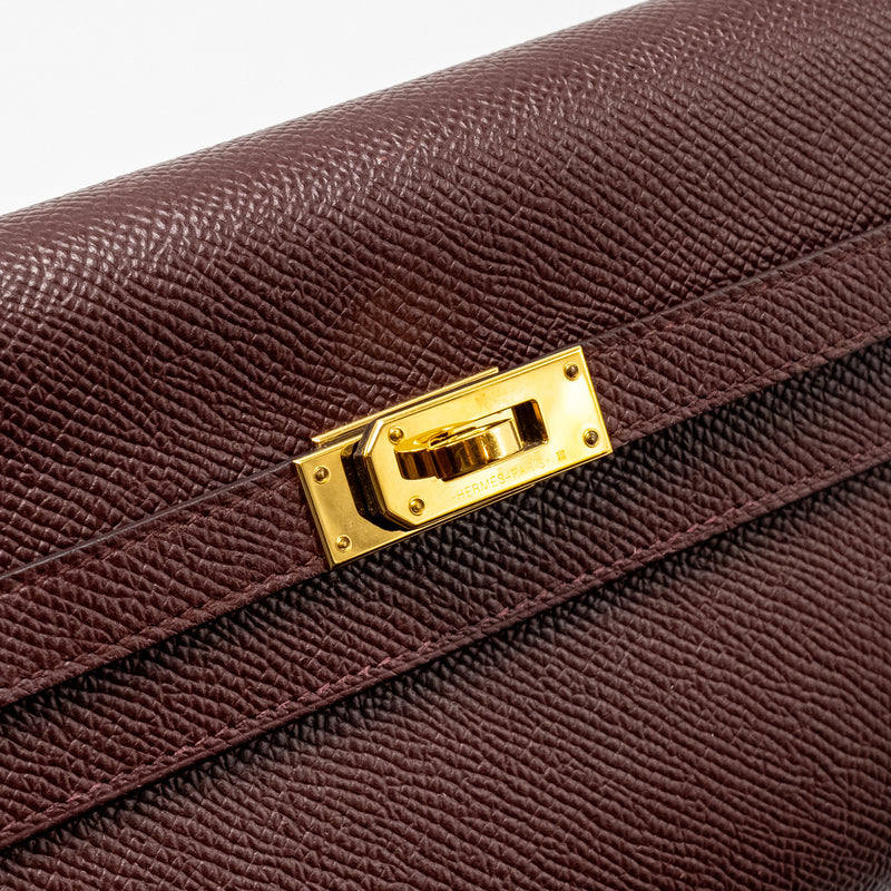 Hermes Kelly To Go Epsom Bordeaux GHW Stamp U