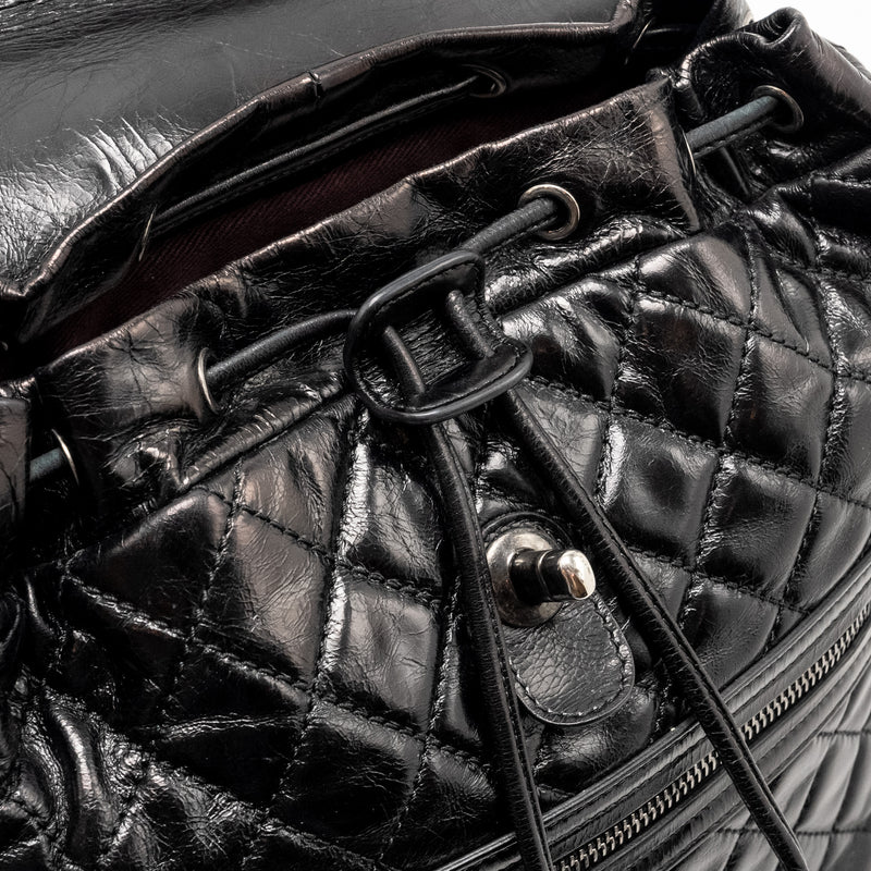 Chanel Mountain Backpack Quilted Calfskin Black Ruthenium Hardware