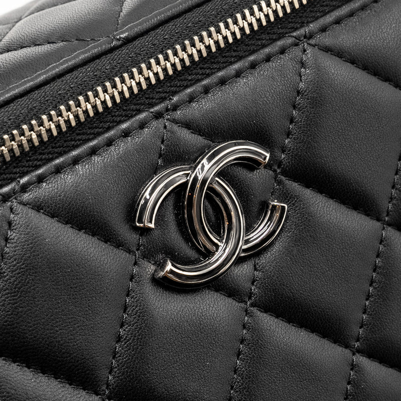 Chanel Top Handle Long Vanity Case Lambskin Black SHW (Microchip)