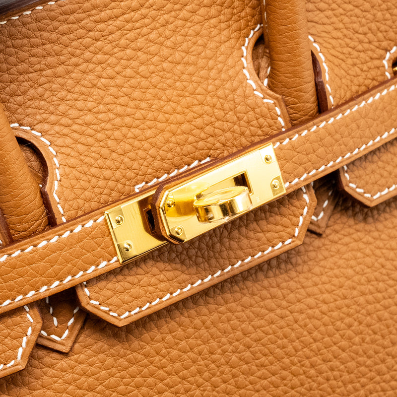 Hermes Birkin 25 Togo Gold GHW Stamp W