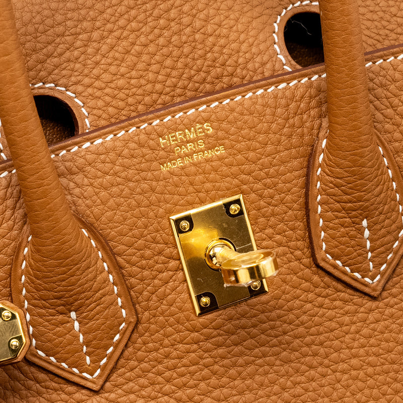 Hermes Birkin 25 Togo Gold GHW Stamp W
