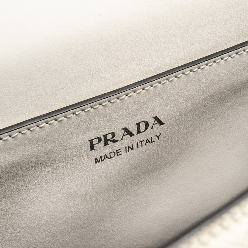 Prada Saffiano Robot Monochrom Crossbody Bag White SHW