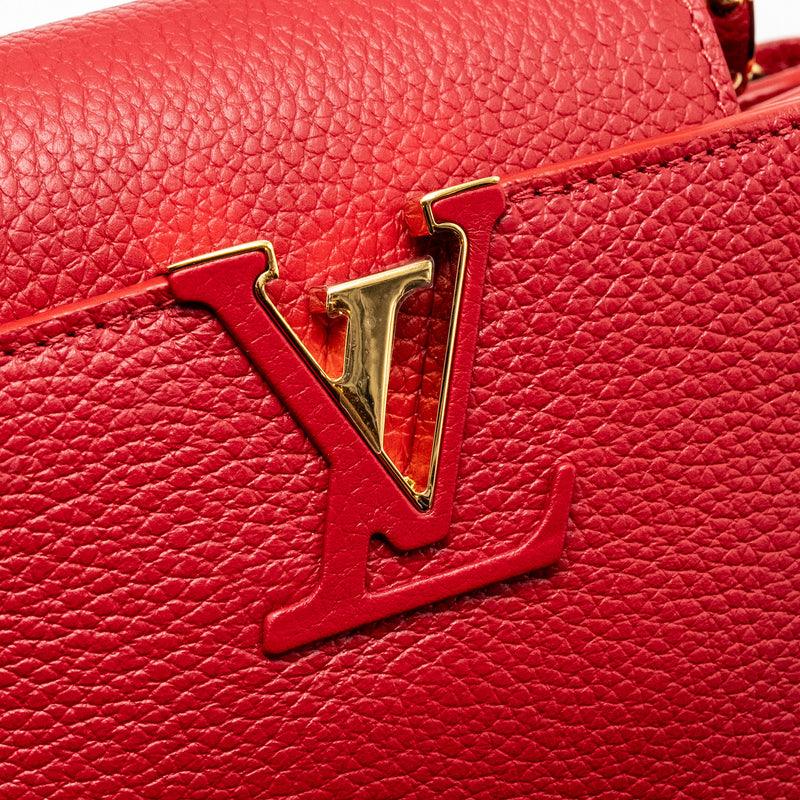 Louis Vuitton Capucine BB with Python Handle Taurillon Red GHW