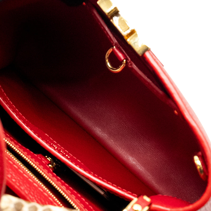 Louis Vuitton Capcuine BB with Python Handle Taurillon Red GHW