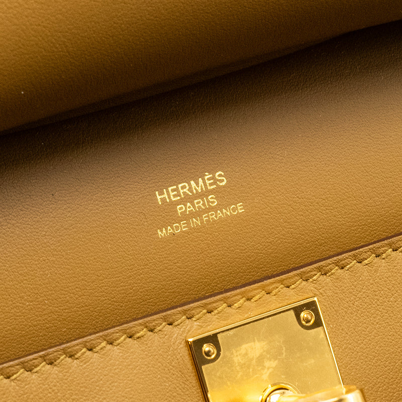 Hermes Mini Jypsiere Swift Bronze Dore/Kraft GHW Stamp W